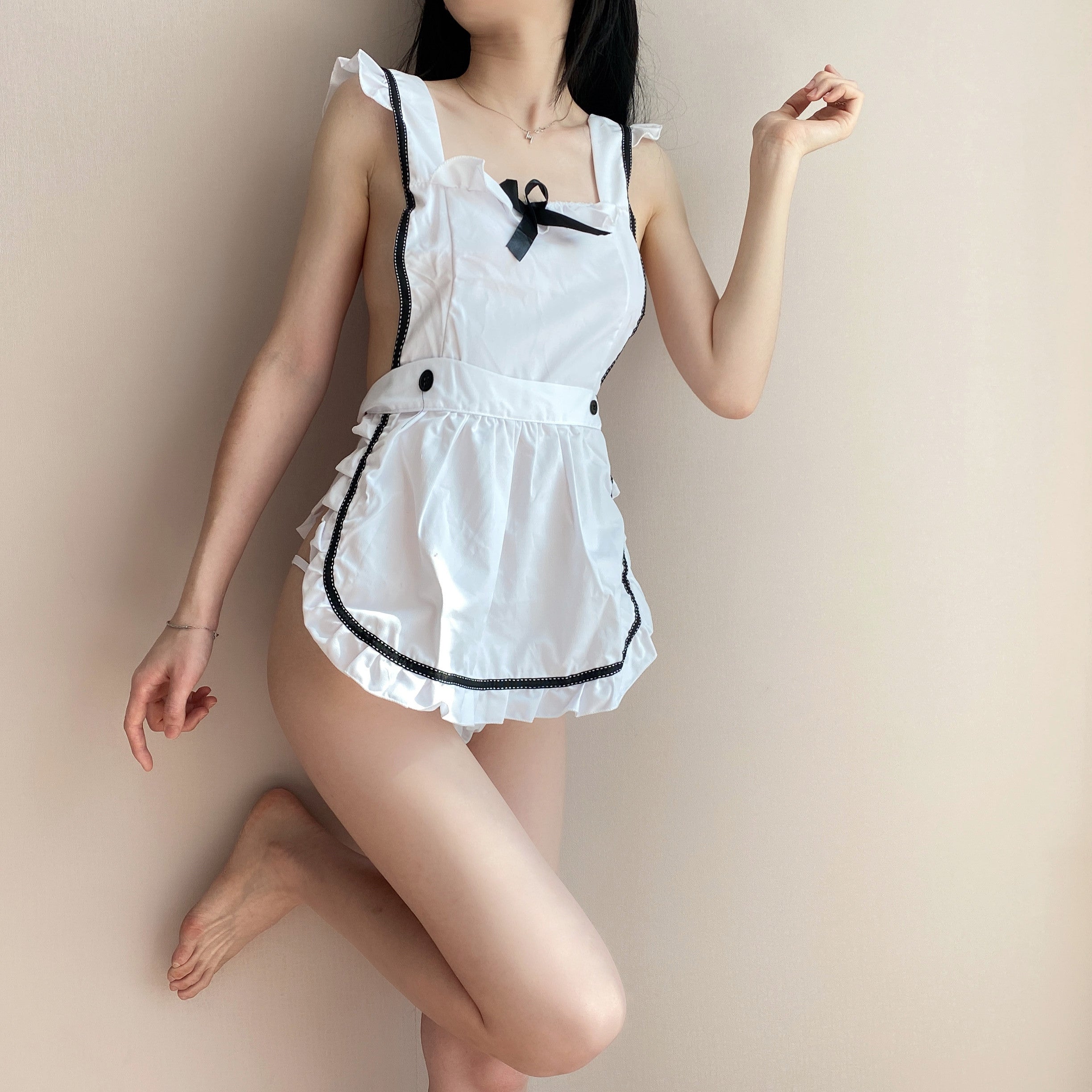 submissive japanese maid apron costume