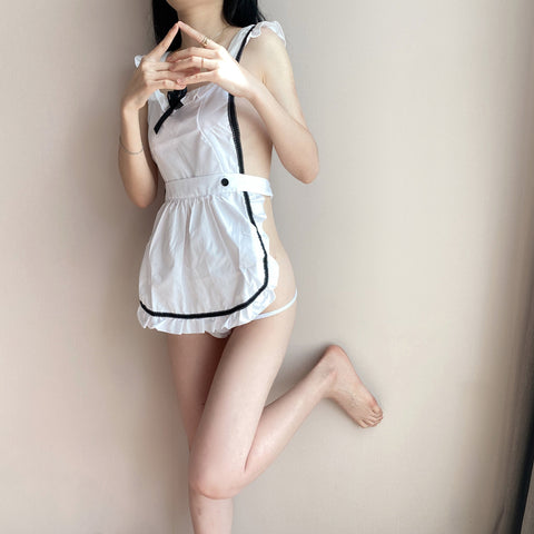 submissive japanese maid apron costume