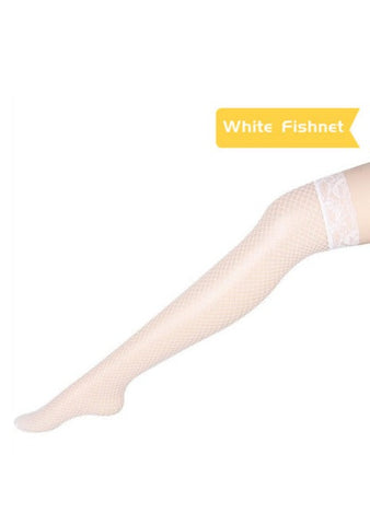 lace top fishnet thigh highs - 2 pairs